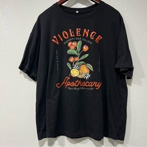 Violence Apothecary Size L Fourth Wing Black Tee Shirt T-Shirt NWOT Unbranded